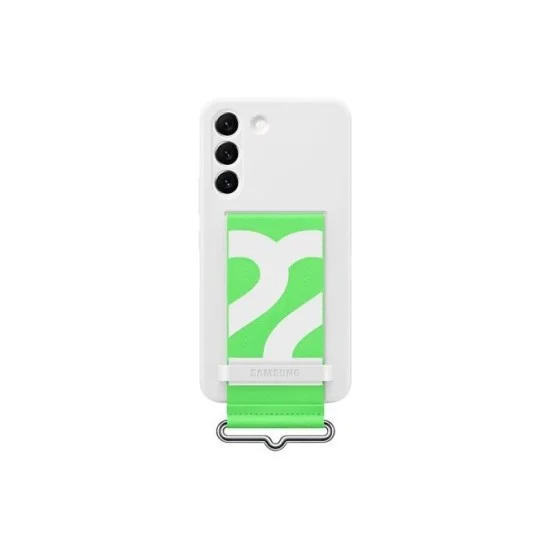 Cover Samsung S22 Rainbow Silicone With Strap - White